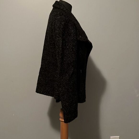 Ann Taylor Loft Women's Gray Asymmetric Zip Wool Blend Moto Jacket Size 8 - Picture 4 of 8
